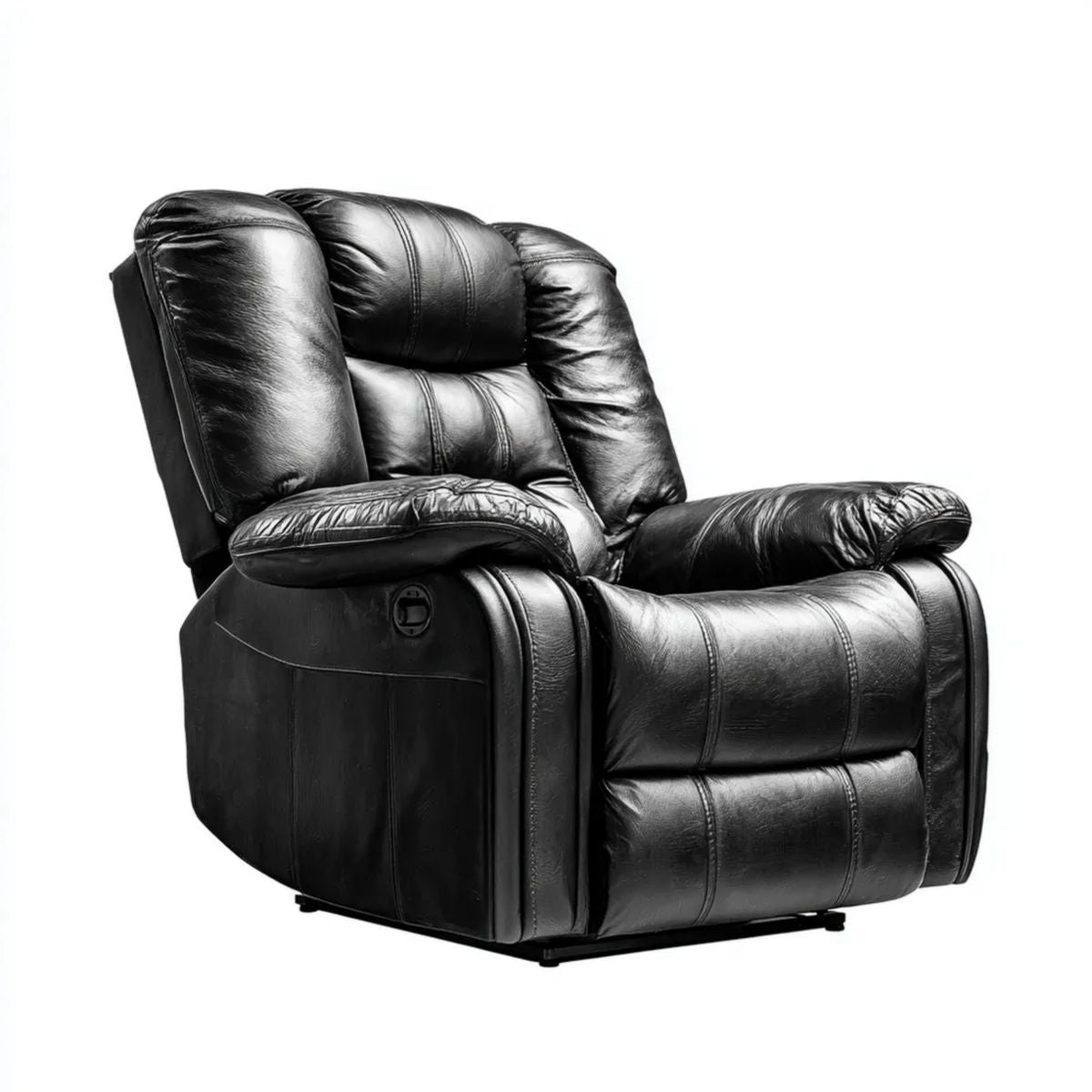 Czarny fotel rozkładany z tapicerką PU 90 × 95 × 100 cm